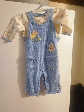 Baby Grand Blue Overalls and Top - Baby 3 to 6 months